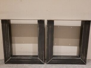 Metal table leg U – 10x10 cm – rustic (per set)