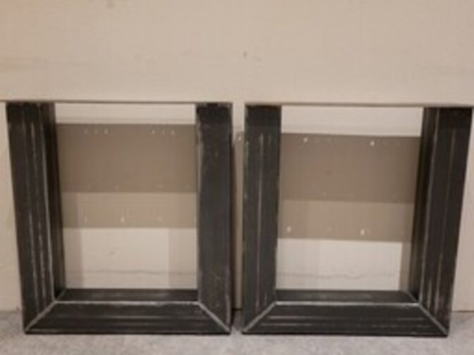 Metal table leg U – 10x10 cm – rustic (per set)