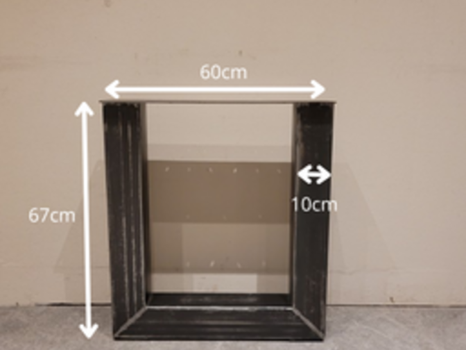 Metal table leg U – 10x10 cm – rustic (per set)