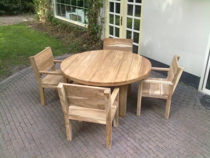 Teak Napoli round garden table 155 cm