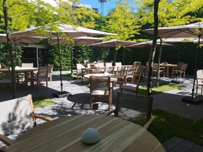 Teak Napoli round garden table 155x75 cm