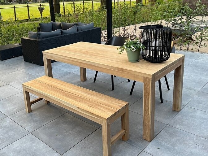 Teak Napoli garden table 90x190x77 cm