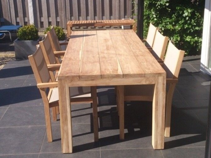 Teak garden table Napoli 100x240x77cm