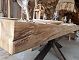 Teak tree trunk tabletop for indoor use 95 × 240 cm