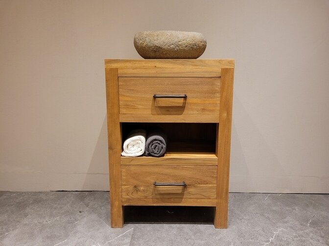 Wooden bathroom vanity 60 × 42 × 85 cm – natural