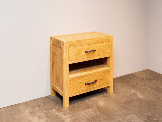 Wooden bathroom vanity 80 × 45 × 85 cm – natural