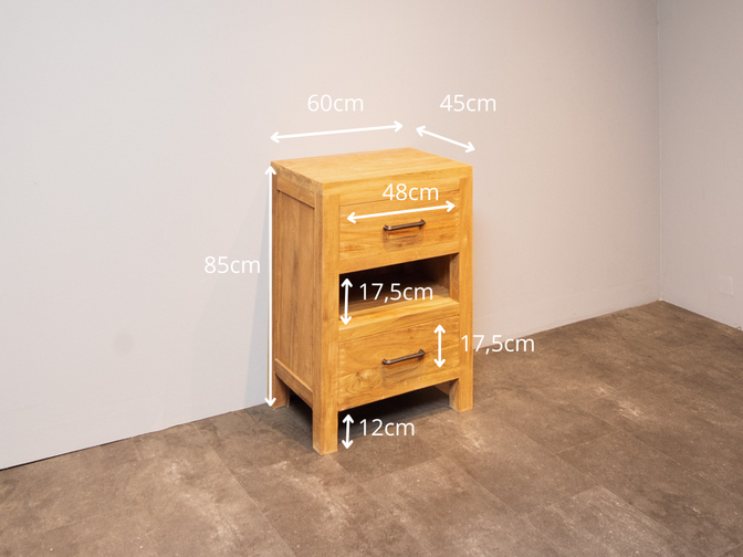 Wooden bathroom vanity 60 × 42 × 85 cm – natural