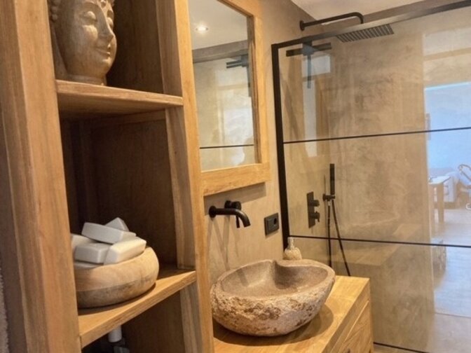 Bathroom cabinet teak 40x35x200cm - Natural