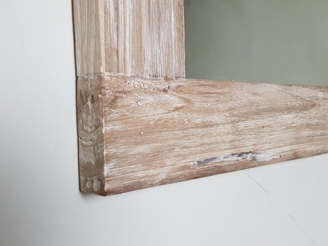 Mirror 68x85x9cm White Wash - Teak