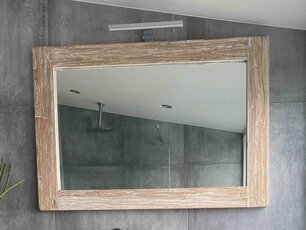 Mirror 98x85x9cm White Wash - Teak