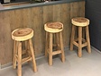 Tree trunk bar stool - round - 35x75x7 cm