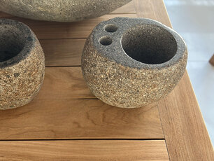 Natural Stone Toothbrush Holder 3 hold