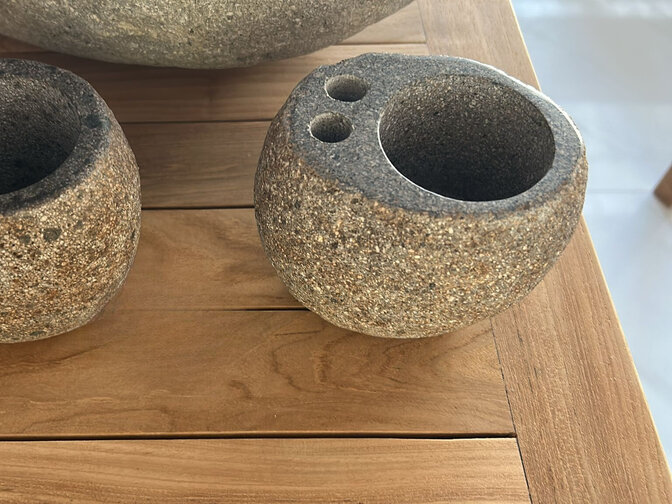 Natural Stone Toothbrush Holder 3 hold