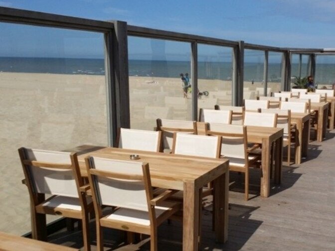 Teak garden chair Torino Batyline Creme