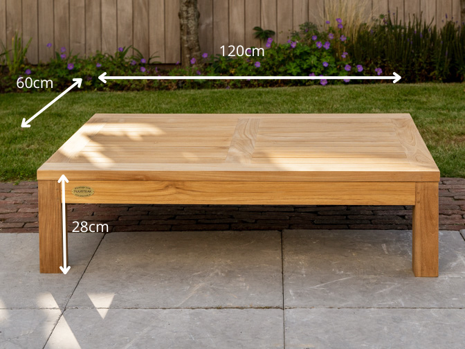Teak lounge table Modena 120cmx75cmx28cm