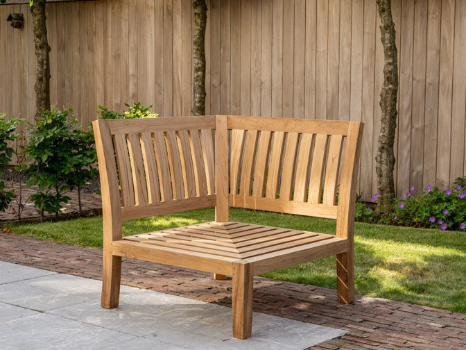 Teak corner lounge New Ibiza 86x86 cm