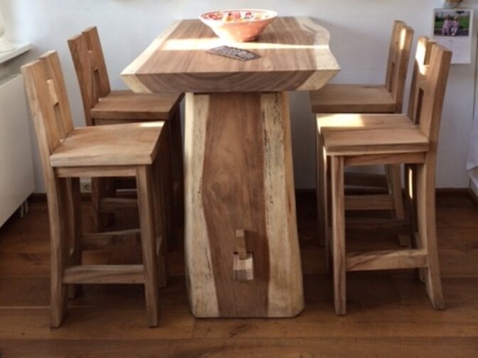 Wooden base for tree trunk bar table ( Set)  220 cm