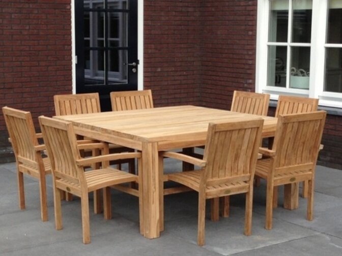 Teak Napoli garden table 160x160cm