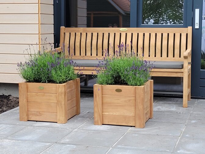 Teak flower box 50x50x40cm