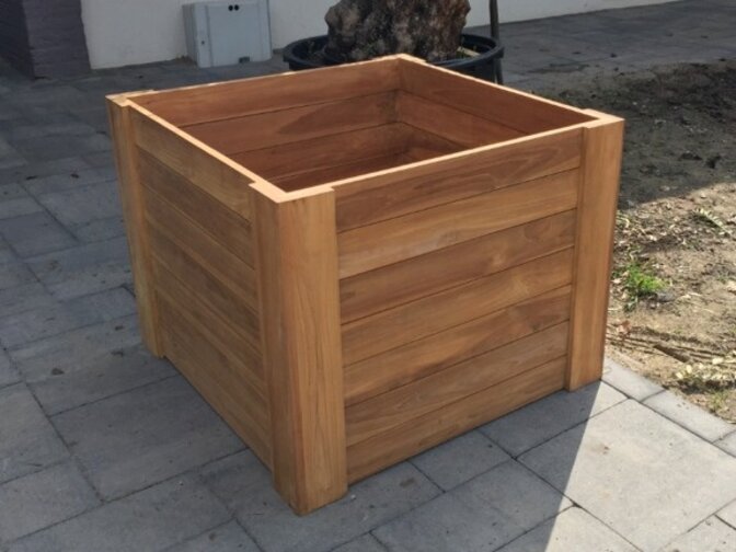 Teak flower box 90x90x70cm