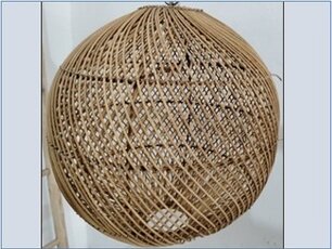 LAMPION GOLD Ø 40cm - Rattan