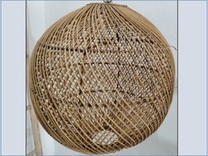 LAMPION GOLD Ø 40cm - Rattan