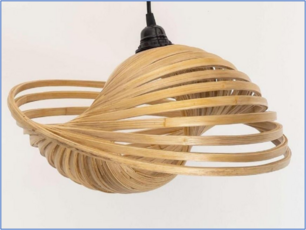 Bamboo hanging lamp - Fan D 40x15cm