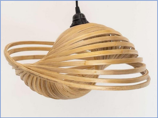 Bamboo hanging lamp - Fan D 60x30cm
