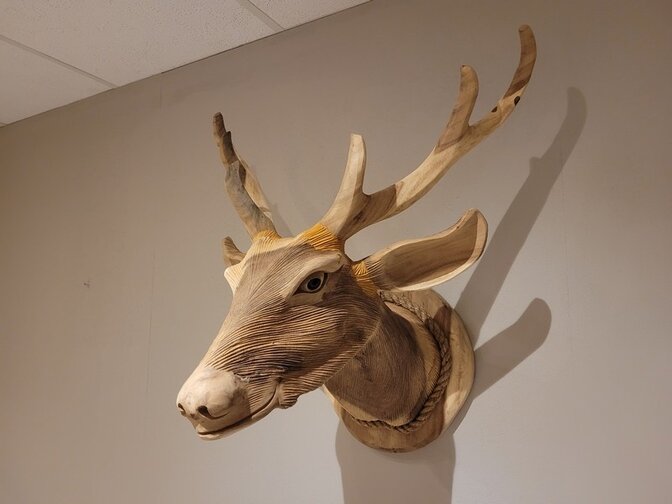 Large Wooden Deer Head - Size L