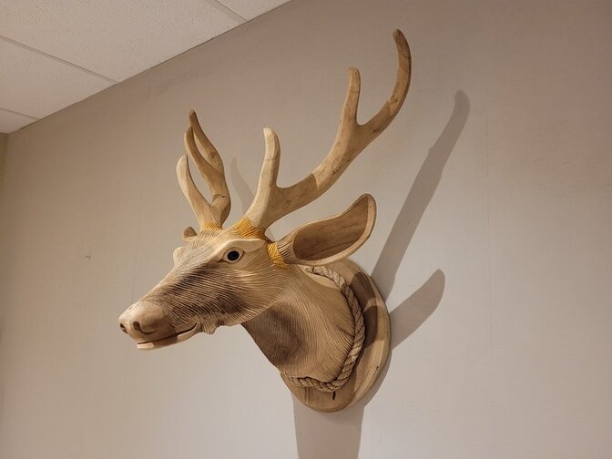 Large Wooden Deer Head - Size M