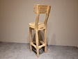 Suar bar chair with backrest - Naturel legs
