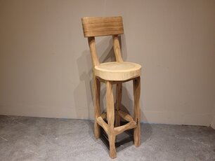 Suar bar chair with backrest - Naturel legs