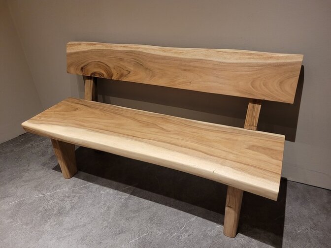 Suar bench with backrest - 160cm
