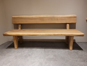 Suar bench with backrest - 200x45x7cm