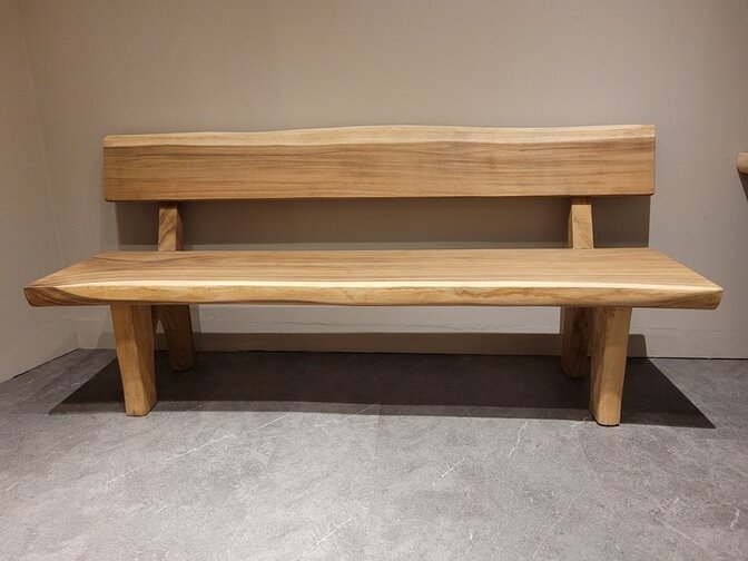 Suar bench with backrest - 200x45x7cm