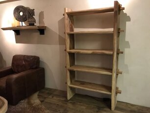 Suar wood bookcase 125x200x40cm