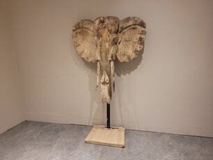 Elephant head on stand - 150cm