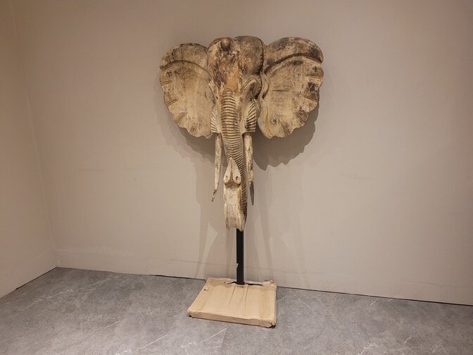 Elephant head on stand - 150cm