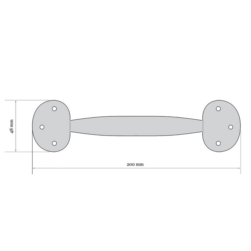 Möbelgriff Schmiedeeisen rund 203mm - SchmiedeeiserneBeschlaege.de