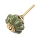 Good in Style Porzellanknauf grüne Blume mit goldenen Streifen Good in Style Porzellanknauf grüne Blume mit goldenen Streifen