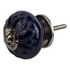 Good in Style Porzellanknauf Relief - Blume dunkelblau mit schwarz Good in Style Porzellanknauf Relief - Blume dunkelblau mit schwarz