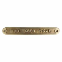 Spruchschild "The Man Cave" - Messing