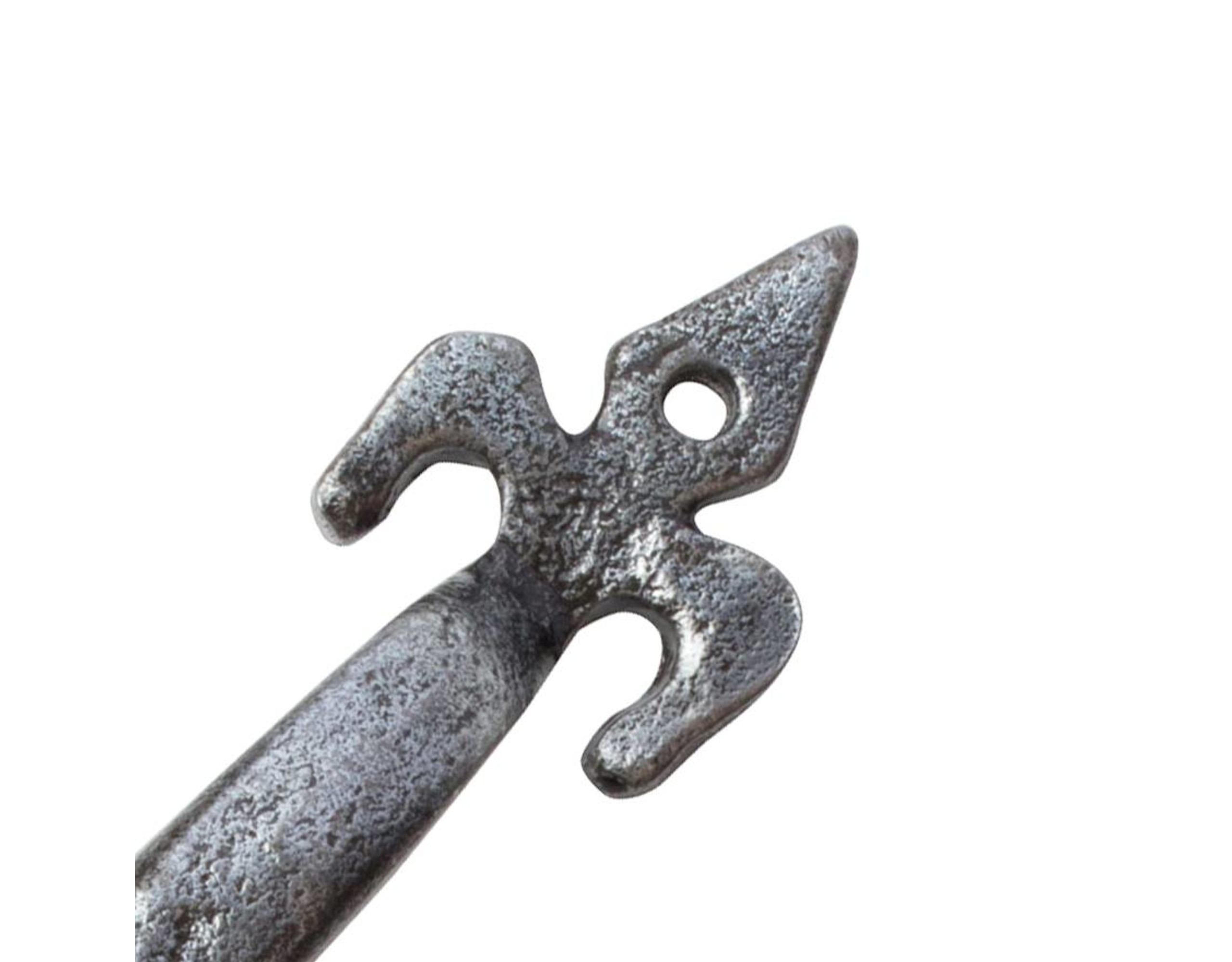 Möbelgriff Gusseisen Fleur-de-Lis 155mm - SchmiedeeiserneBeschlaege.de