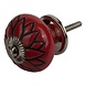 Good in Style Porzellanknauf Relief - Blume rot mit schwarz Good in Style Porzellanknauf Relief - Blume rot mit schwarz