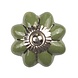 Good in Style Porzellanknauf grüne Blume mit silbernen Streifen Good in Style Porzellanknauf grüne Blume mit silbernen Streifen