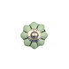 Good in Style Porzellanknauf grüne Blume mit silbernen Streifen - 30mm Good in Style Porzellanknauf grüne Blume mit silbernen Streifen - 30mm