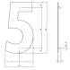 Intersteel Hausnummer 5 XL - 300mm mattschwarz Intersteel Hausnummer 5 XL - 300mm mattschwarz