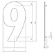 Intersteel Hausnummer 9 XL - 300mm mattschwarz Intersteel Hausnummer 9 XL - 300mm mattschwarz