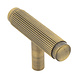 Messtique Möbelknopf T-Modell "Lines" | 50mm | Antik Messing Messtique Möbelknopf T-Modell "Lines" | 50mm | Antik Messing