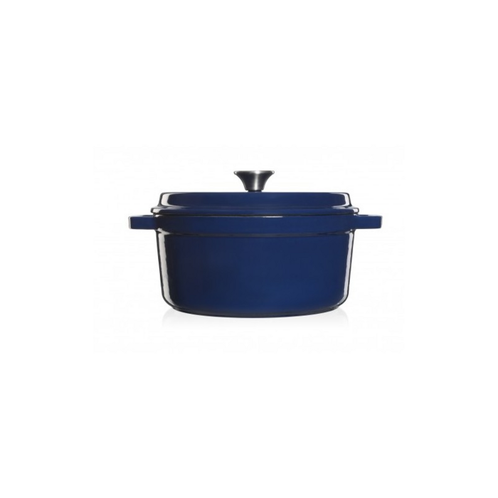 Grand Feu Geëmailleerde Gietijzeren Braadpan Donker Blauw 3.5L Grand Feu